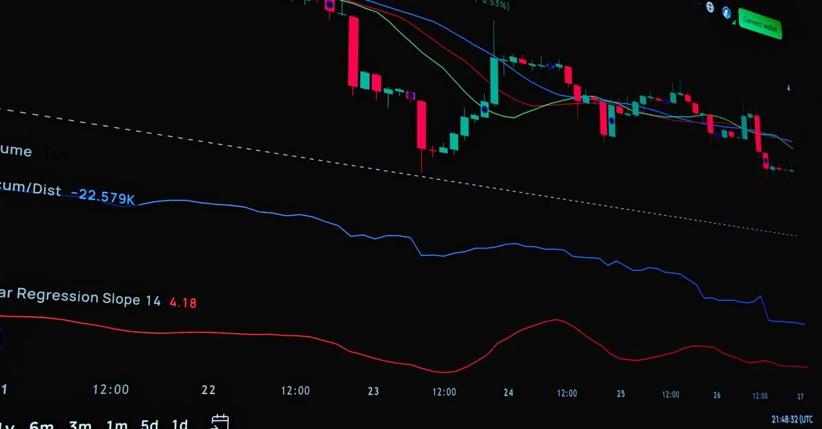 Analyse des tendances des marchés financiers sur l'écran d'une plateforme de trading numérique.
